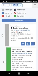 Liste de tâches approuvée dans l'application IntelliFinder